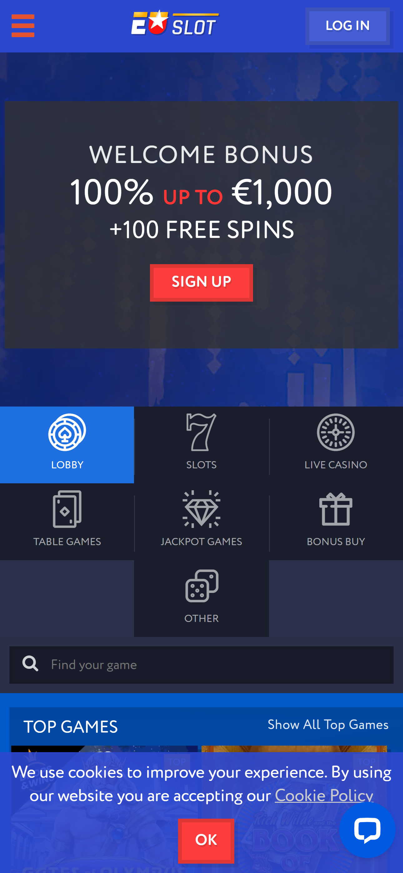 Euslot Casino — mobiel